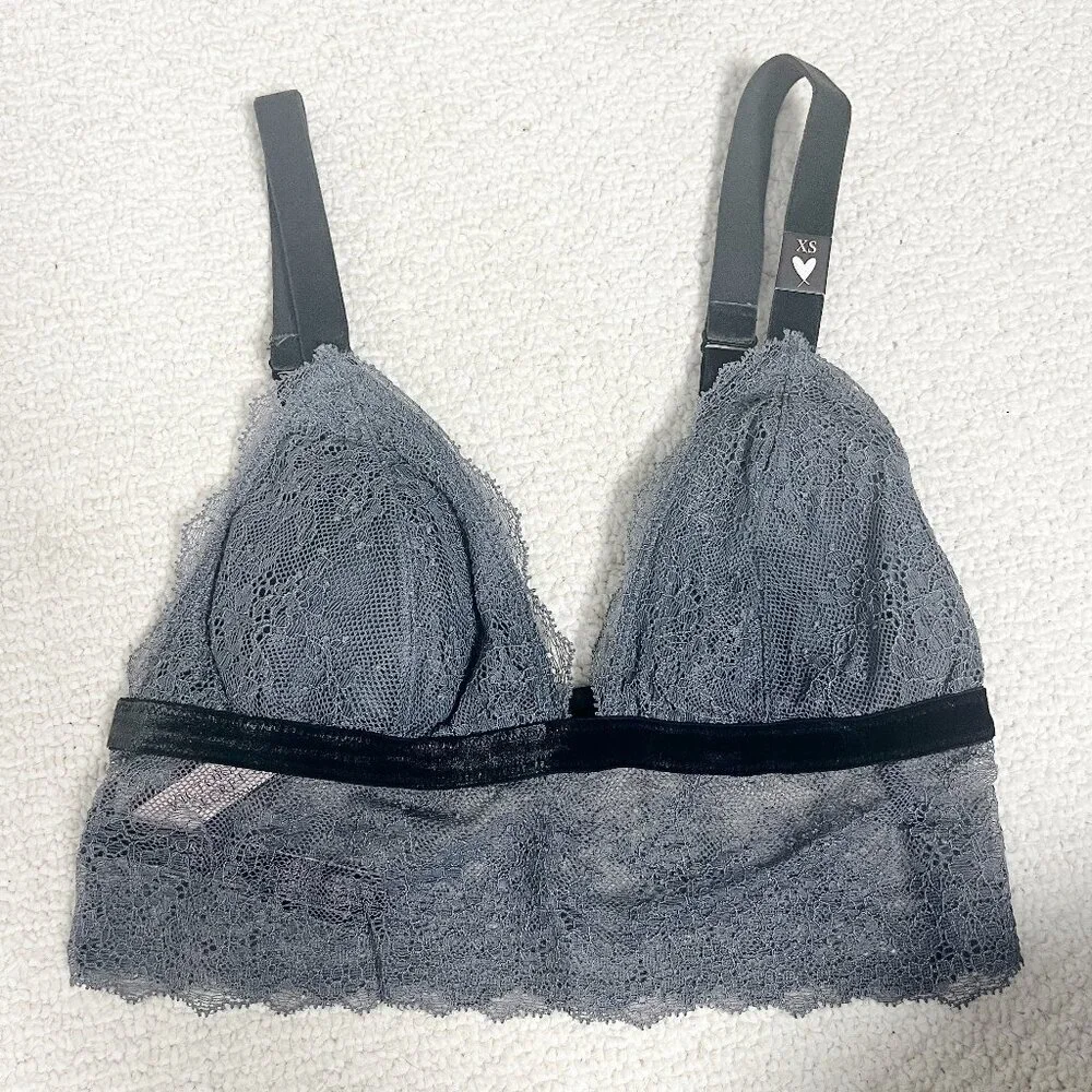 2/$30 Victoria's Secret Gray Lace Bralette XS